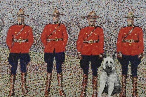 Four Mounties and a White Dog Main Image