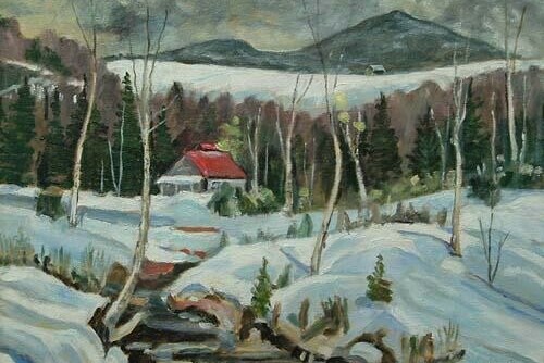 Landscape with Red Roof House Main Image