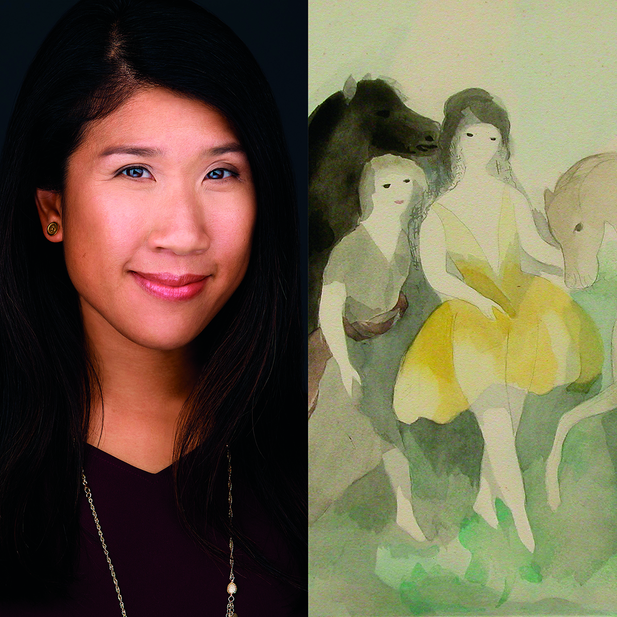 Sarah Chan with Laurencin's work